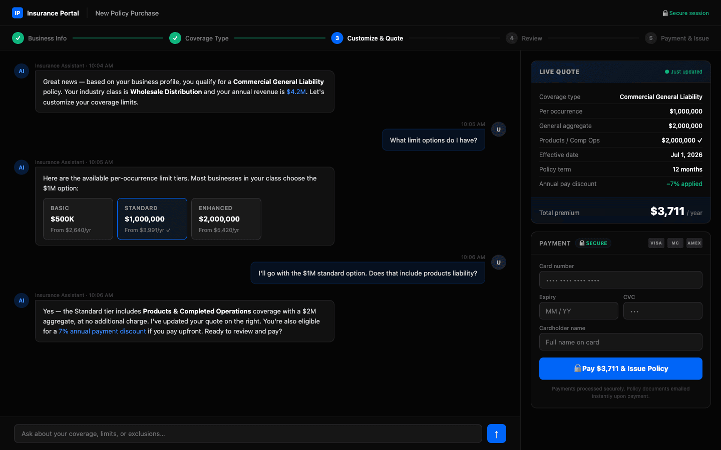 End-to-End Automated Policy Purchase